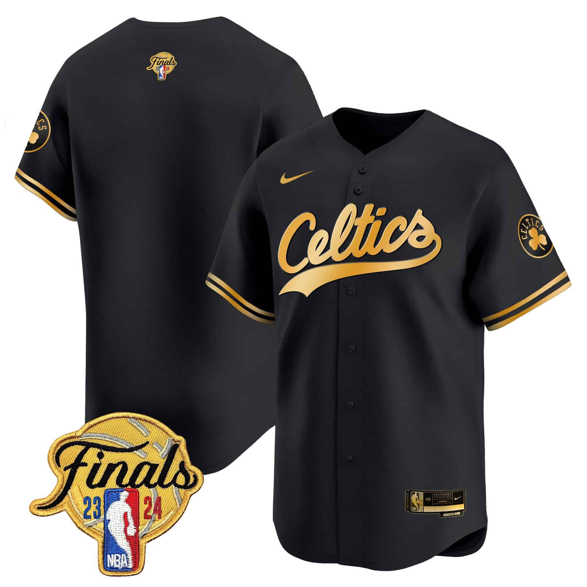 Men Boston Celtics Blank Black 2024 Nike Finals Patch Baseball NBA Jersey->customized nba jersey->Custom Jersey